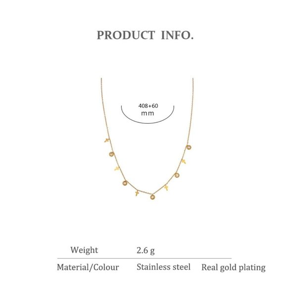 NEW 18K Gold Plated Cross Diamond Drop Necklace - Picture 3 of 5